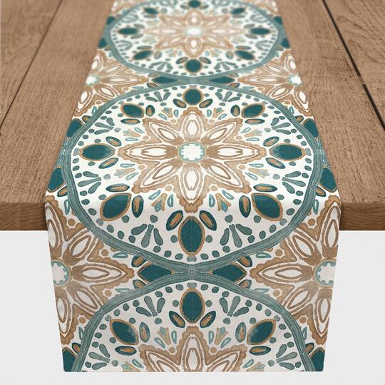 Faded Medallions Outdoor Table Runner